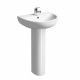 Twyfords Round Basin 145mm 550mm 440mm White 1 Tap Hole Overflow Only E14221WH
