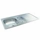 Carron Precision Plus Inset Sink Top 1.1/2 Bowl Single Drainer 510mm 965mm Chrome 1 Tap Hole Overflow & Chainstay Reversible Stainless Steel 150