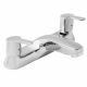 Crosco Instinct S12 Bath Filler with Lever Heads Chrome 2 Tap Holes Deck Mounted INST4S1253
