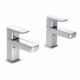 Crosco Instinct Loch Basin Taps (Pair) with Lever Heads Chrome 2 Tap Holes Deck Mounted INST4E1290