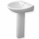 Crosco Instinct Trade Basin In A Box with Pedestal 550mm White 1 Tap Hole Overflow Only Full Pedestal INSTBAS1SET