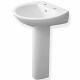 Crosco Instinct Trade Basin In A Box with Pedestal 550mm White 2 Tap Holes Overflow Only Full Pedestal INSTBAS2SET